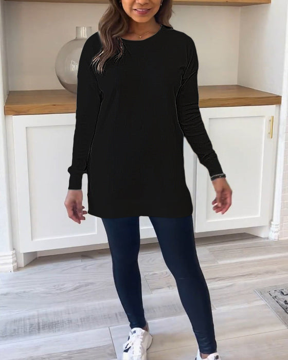 Elegant Women's Long-Sleeved Top Black