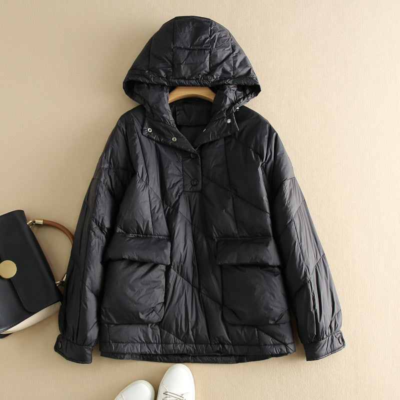 Stylish Women's Down Jacket Hood Colorful