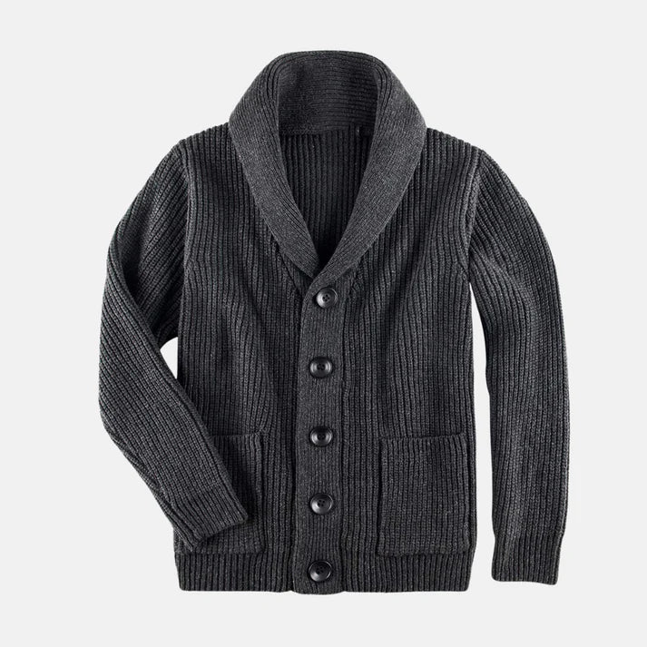 Morten – Wool Coat Scarf Collar Elegant Button Closure