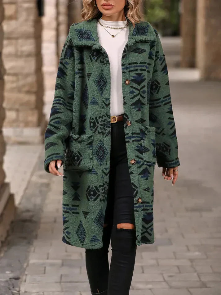 Women's Stylish Print Winter Coat