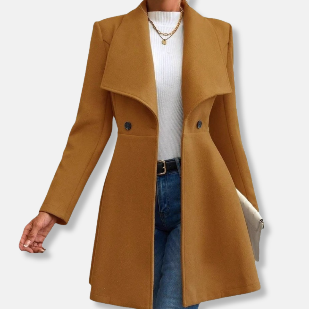 Stylish Women's Felt Wool Fitted Mid-length Dress