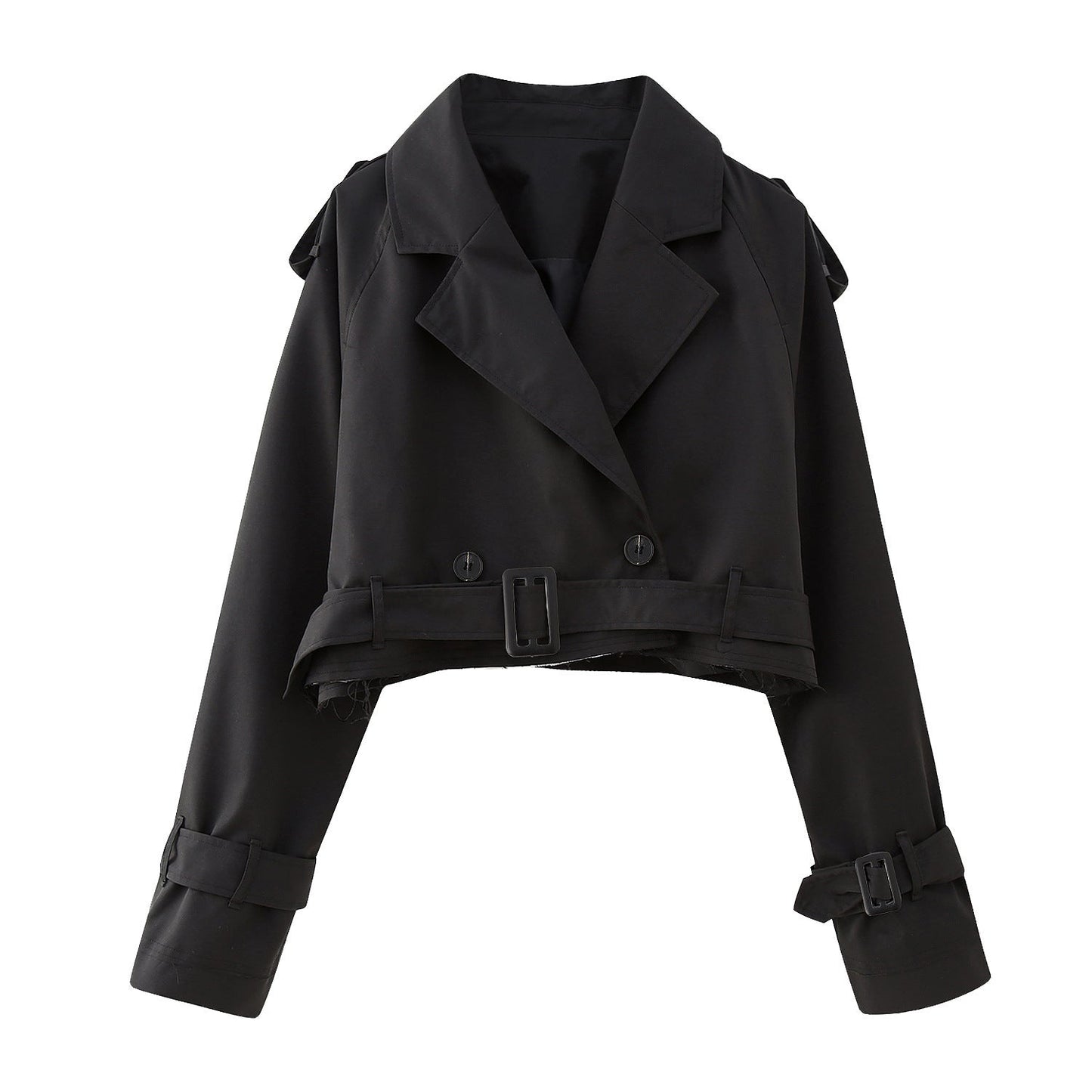 Elegant Trench Coat Women Short Modern Belt