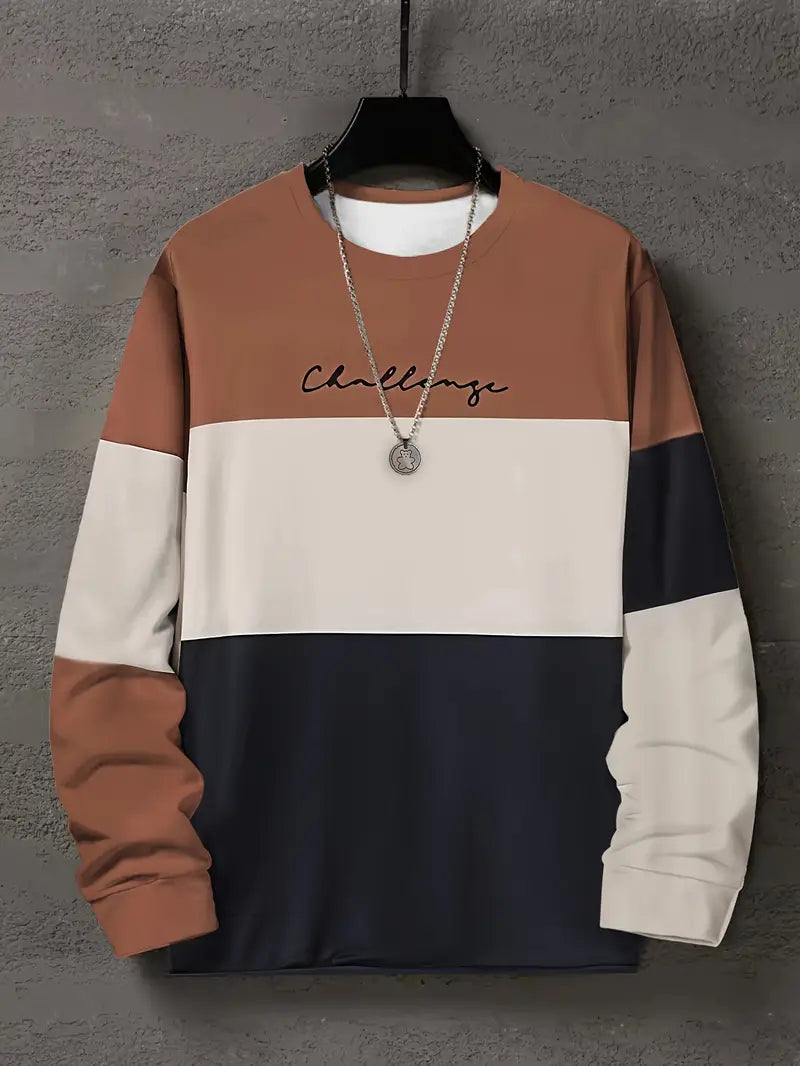 Color Block Sweater Men Modern
