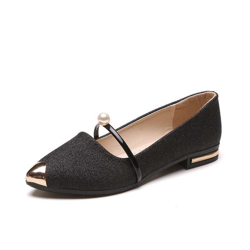Women's Luxury Slippers, Glitter Upper, Pearl Embellishment