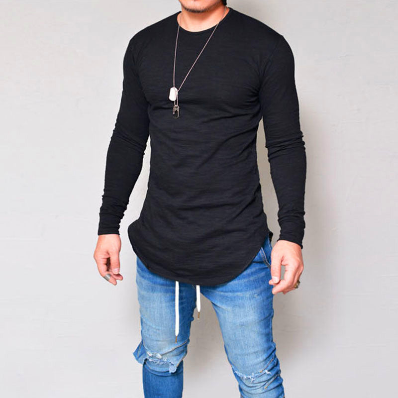 Long Sleeve T-Shirt Slim Fit Crew Neck Soft Breathable
