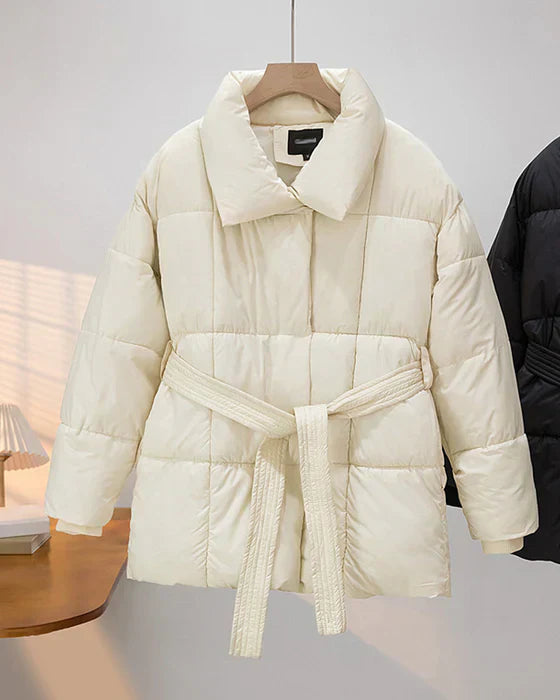Casual Padded Jacket Simple Lapel Design