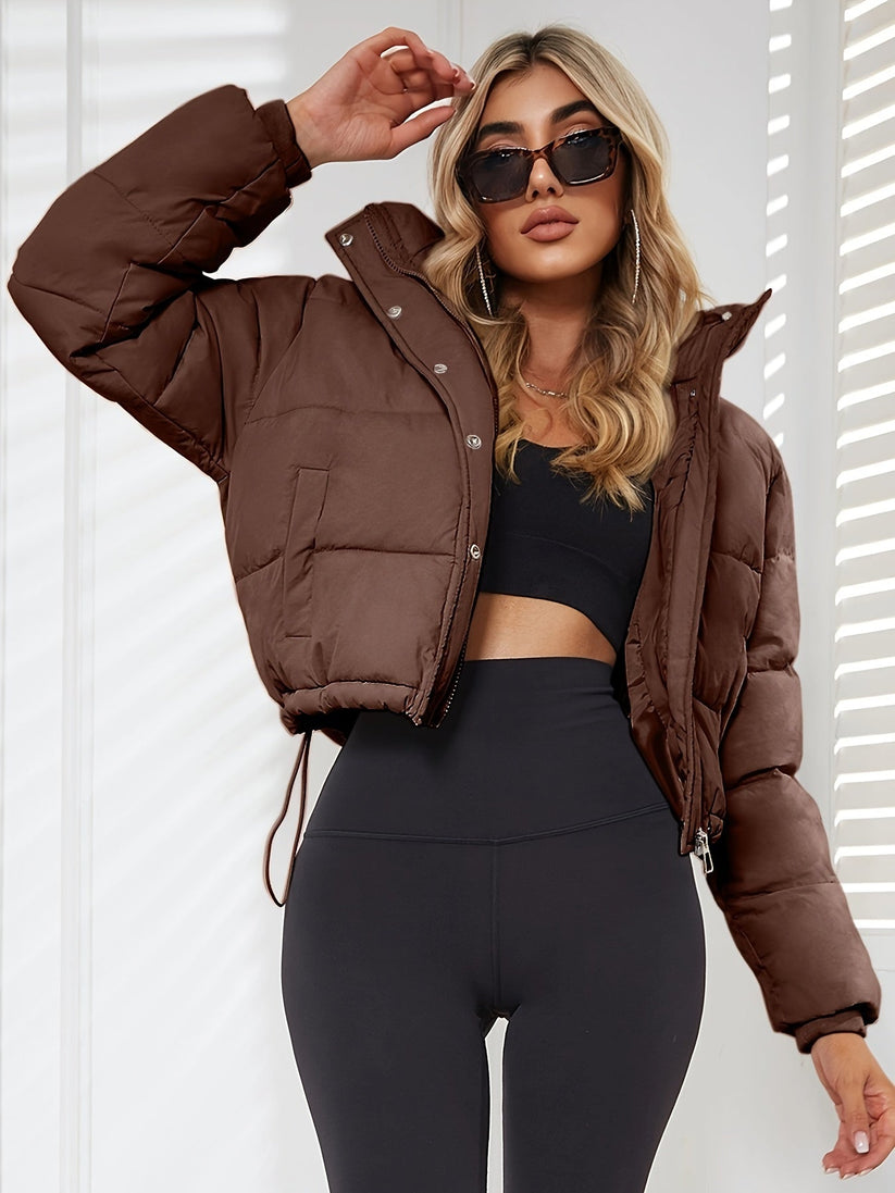 Women's Winter Jacket Fitted Hood Lace-up