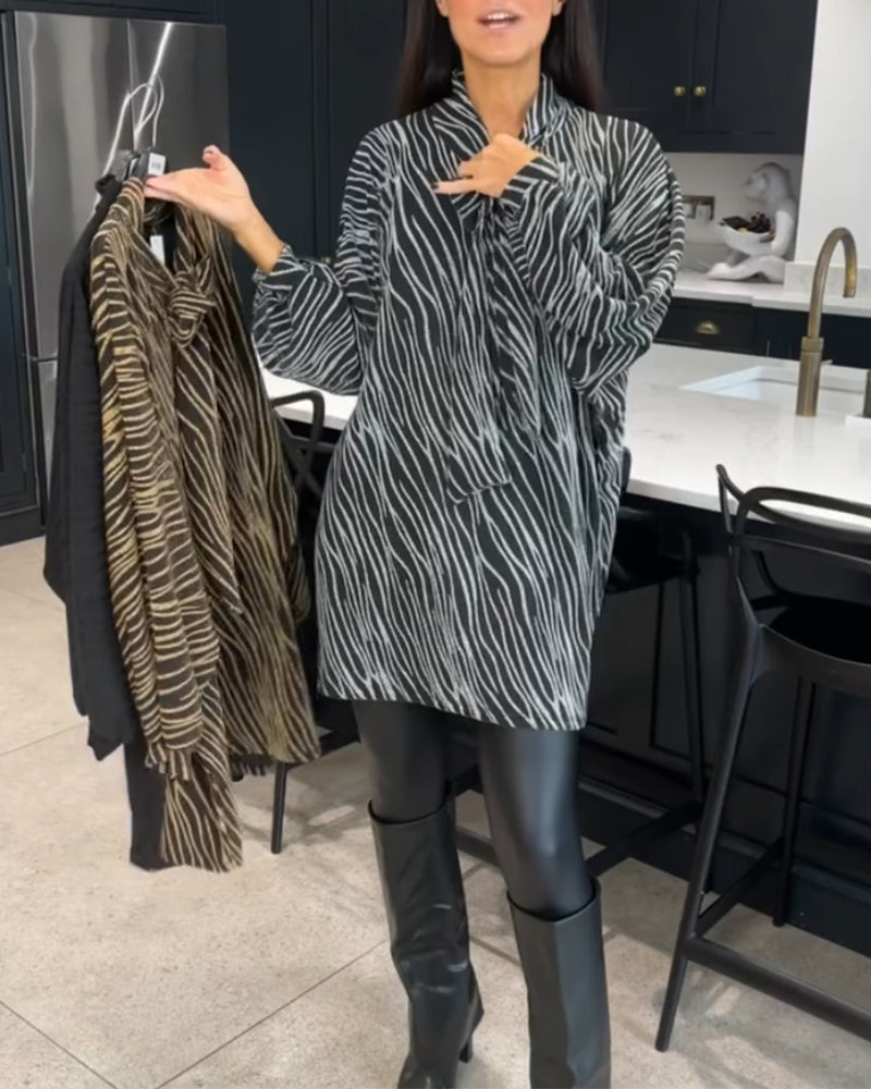 Zebrakleid Damen Langarm Modell - IdealeKleiden