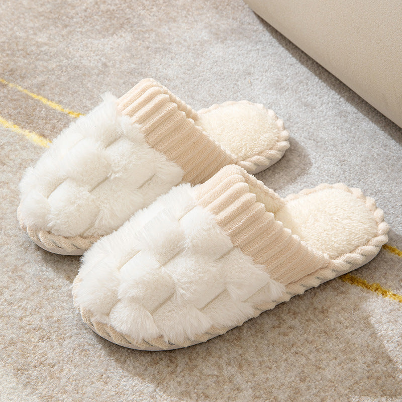 Comfortable Women's Slippers Faux Fur Footbed