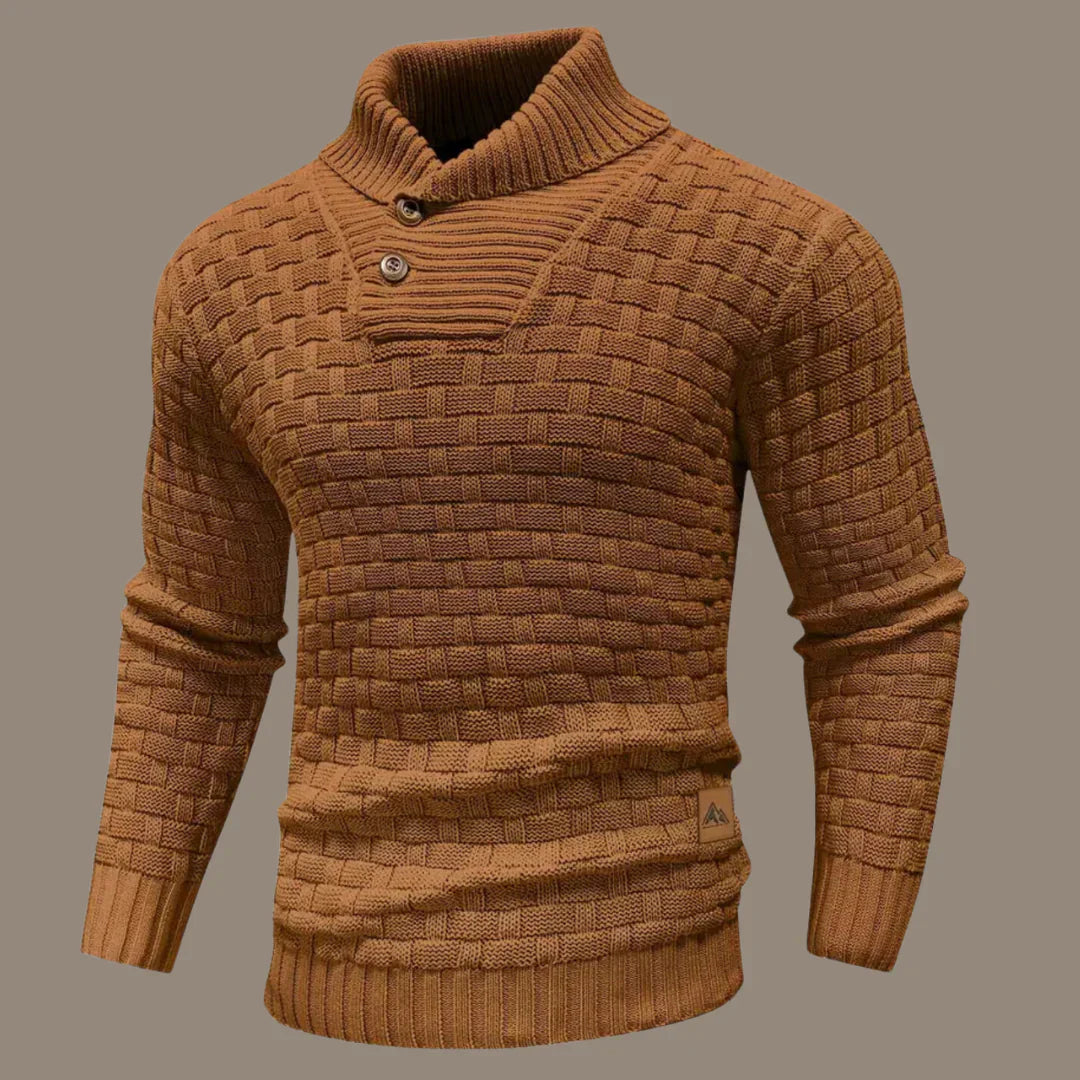 Men's Modern Knitted Button-Up Sweater