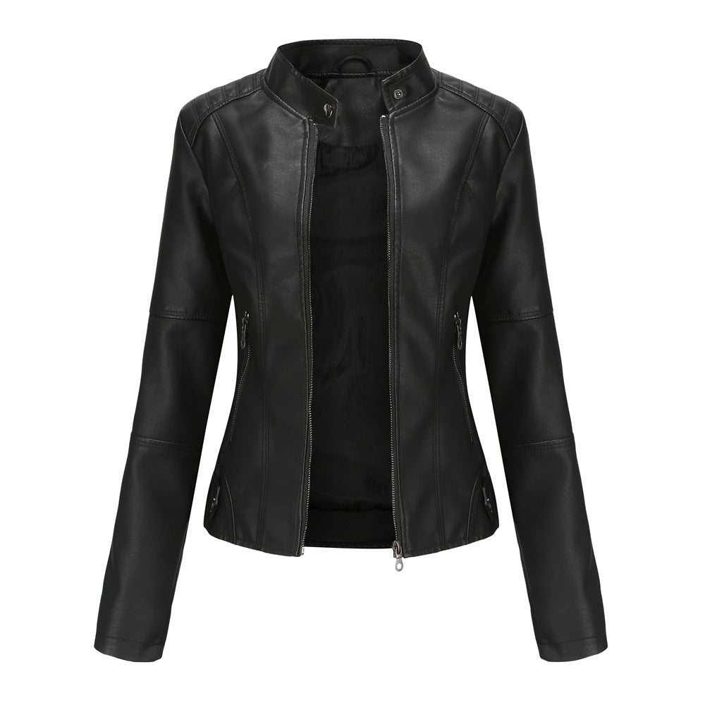 Women's Fashionable Slim Fit Leather Jacket