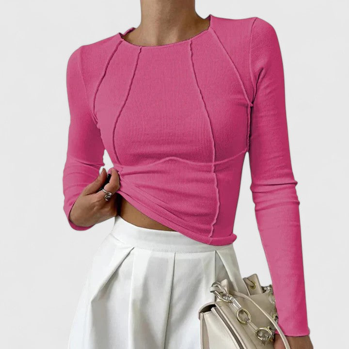 Women's Slim Fit Long-Sleeve Trendy Top