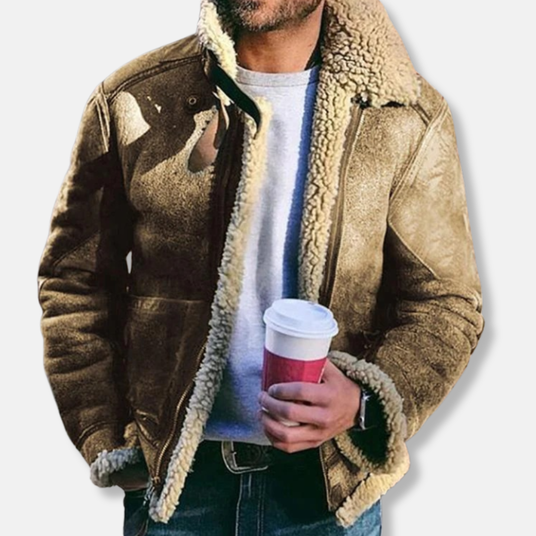 Leather Aviator Jacket Sheepskin Lining