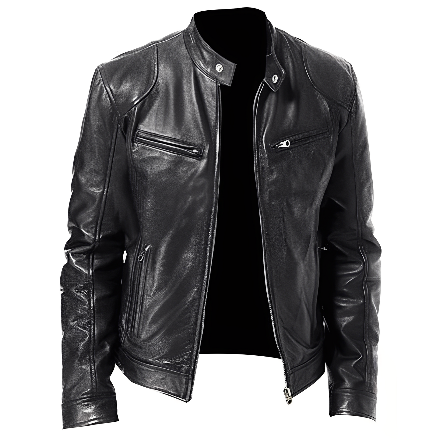Stylish Leather Jacket Men's Casual Model