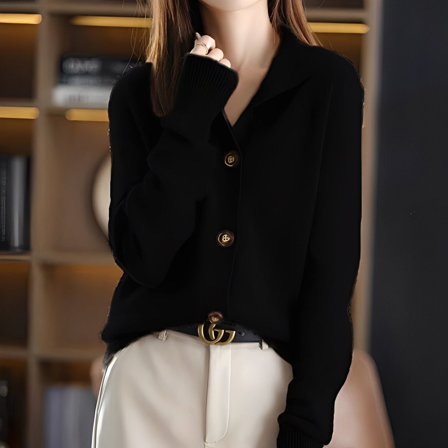 Women's Scarf Cardigan Elegant Knit Design