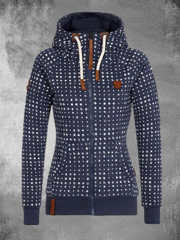 Pelz - Stylisher Hoodie mit Trend-Aufdruck - IdealeKleiden