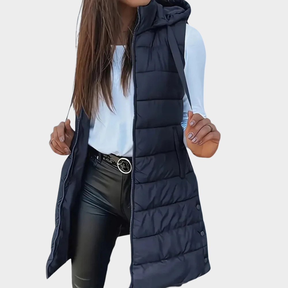 Warm Winter Vest With Hood