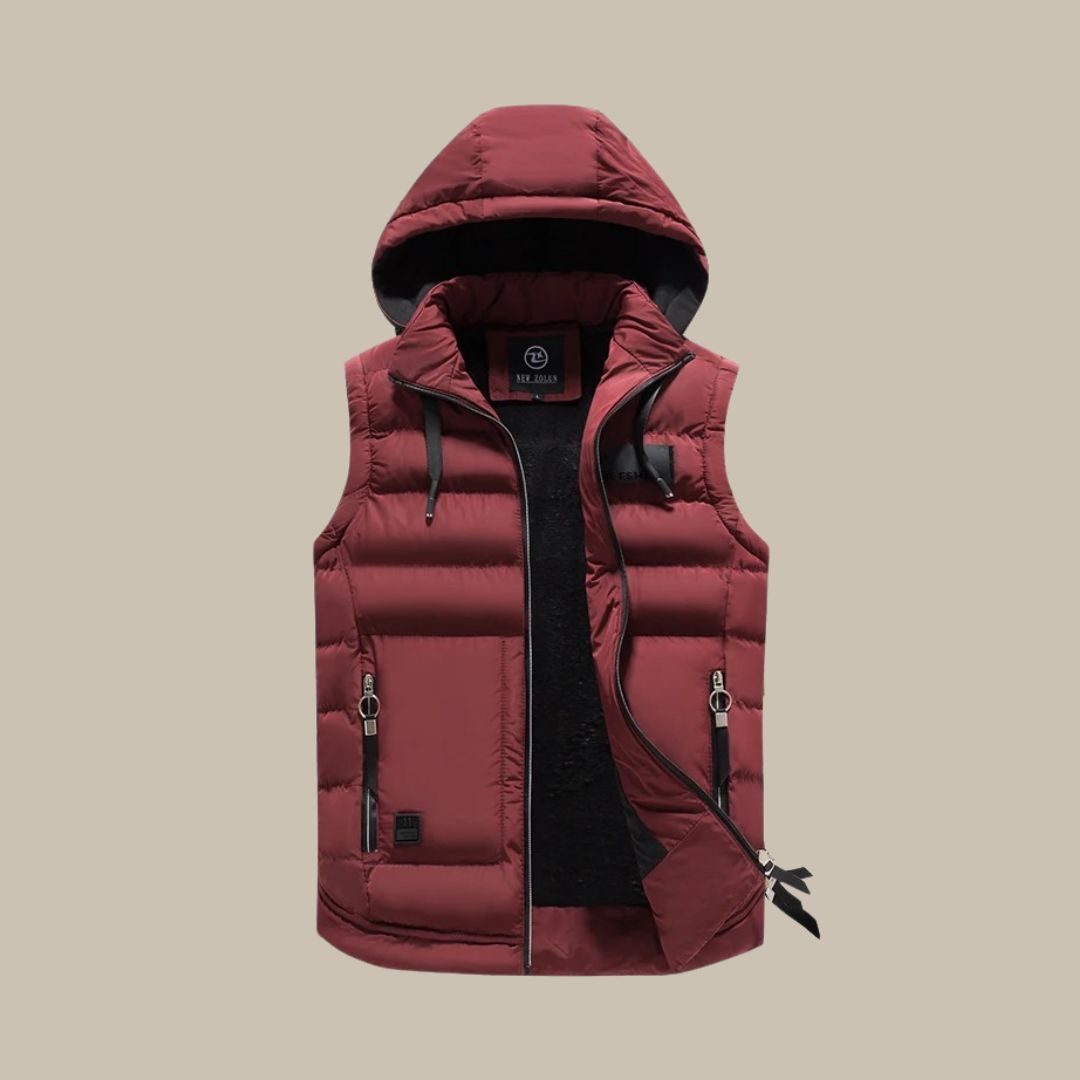 Stylish Men's Vest Warm Hooded Jacket