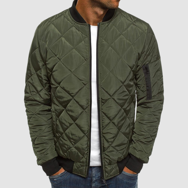 Men's Modern Bomber Jacket Zipper Pockets