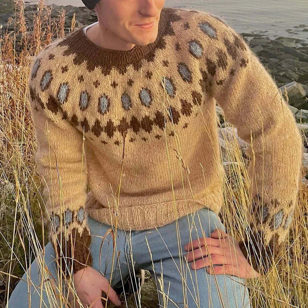 Island-Pullover Wollig Warm Muster - IdealeKleiden