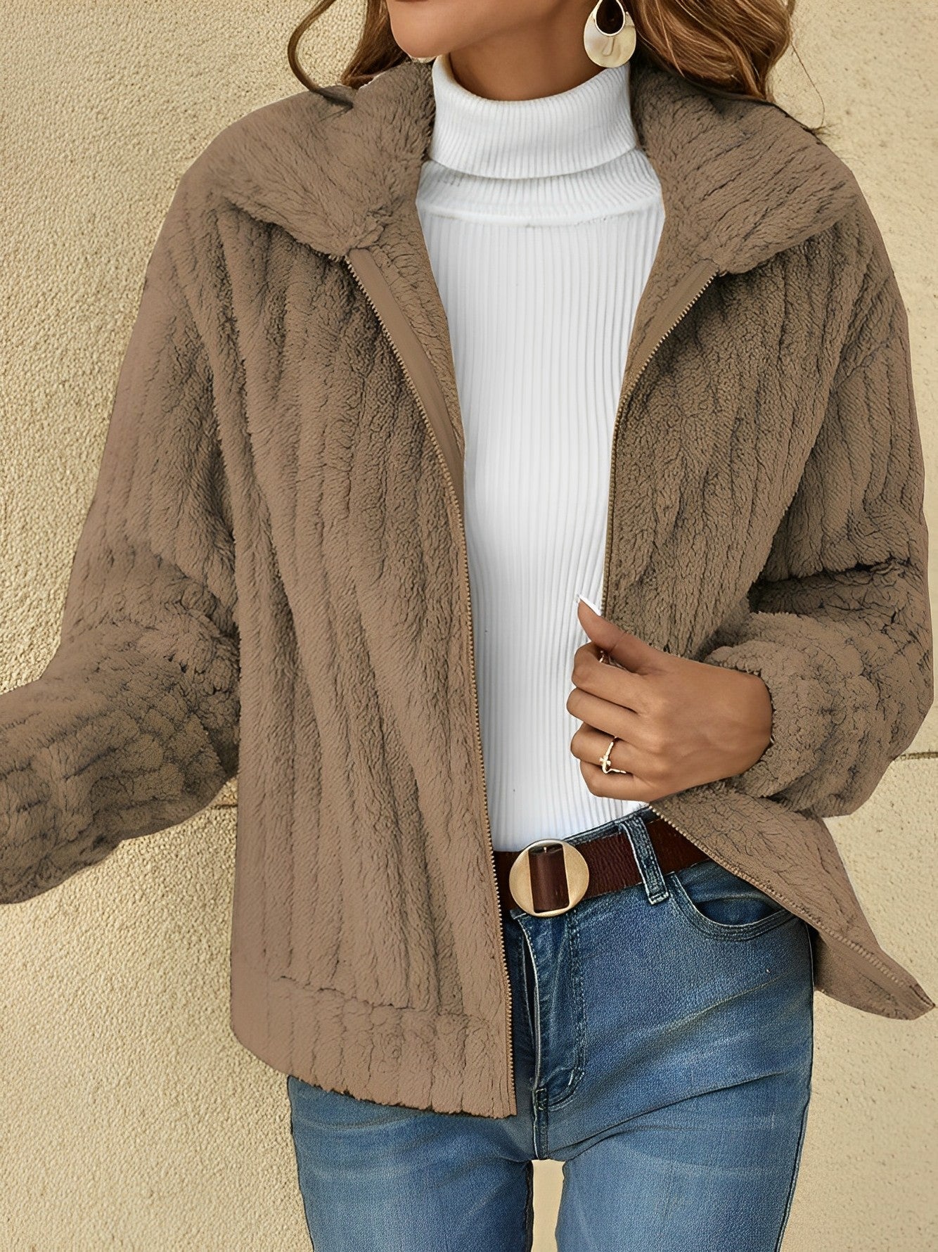 Women's Zip-Up Jacket Comfortable Relaxed Fit