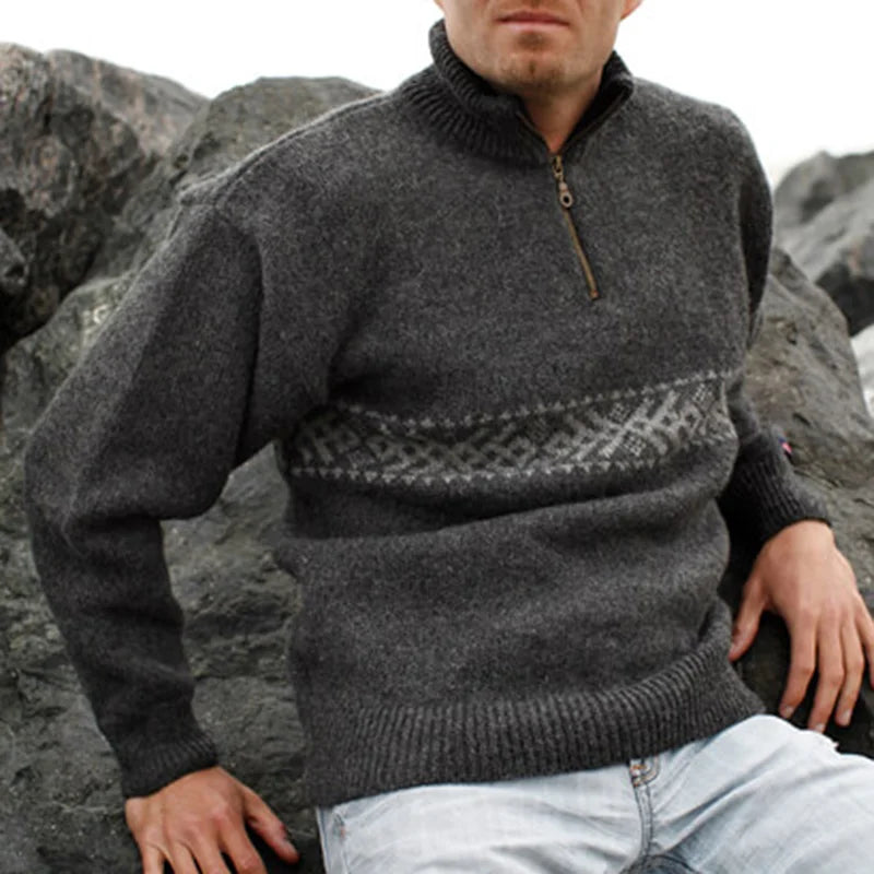 Men's Quarter-Zip Pullover Warm Elegant