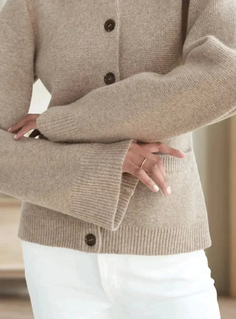 Women's Scarf Cardigan Wool Blend Regular Fit