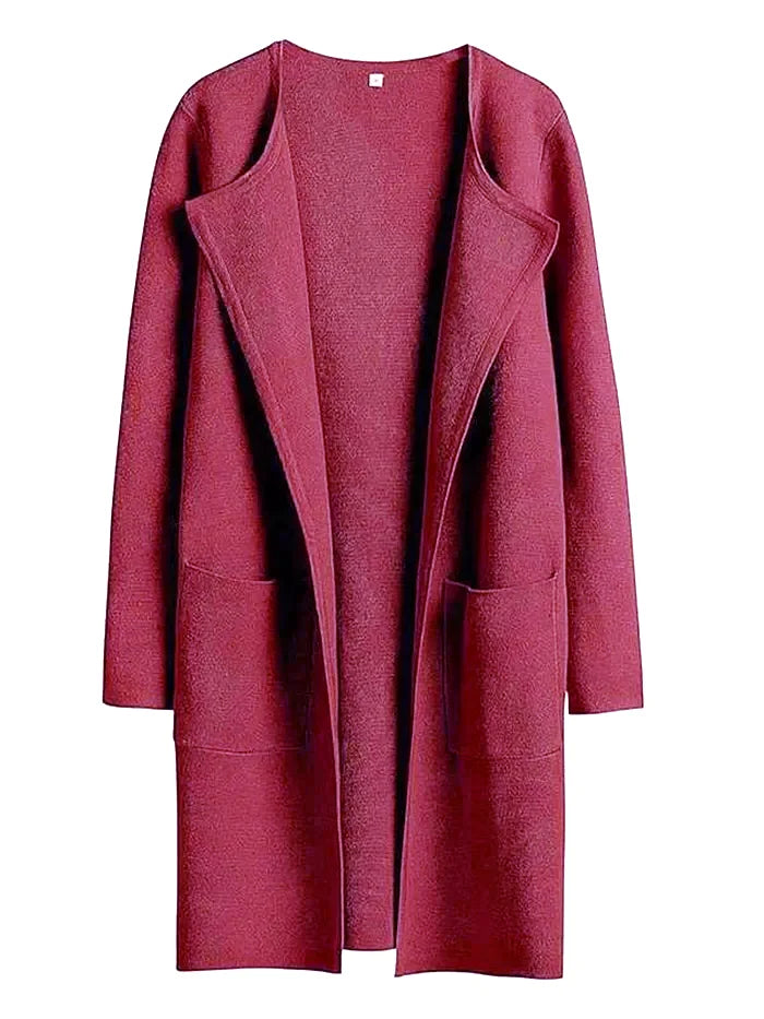Women's Coat Knee-Length Loose Fit