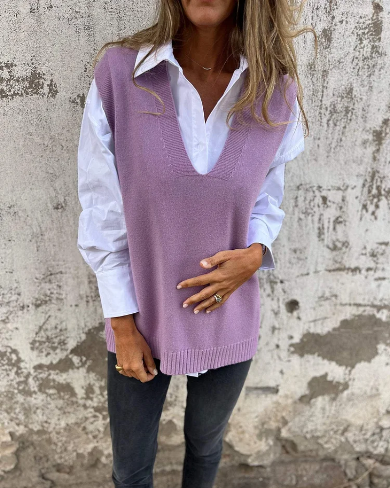 Soft Knitted Vest Women's Sweater