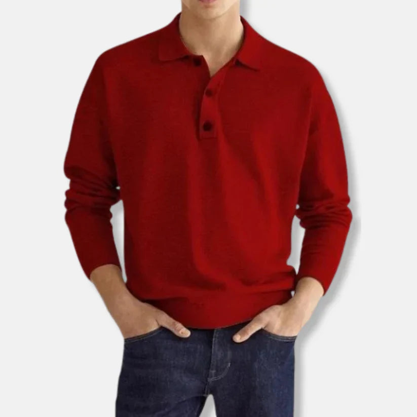 Men's Polo Neck Cotton Jumper