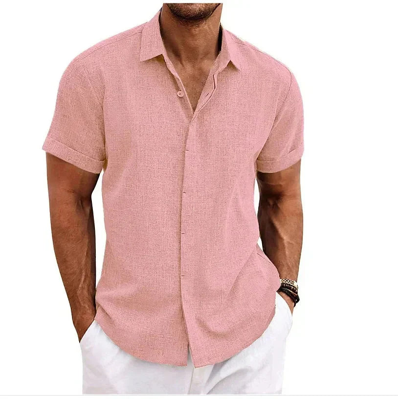 Men's Cotton Linen Modern Slim Fit Shirt