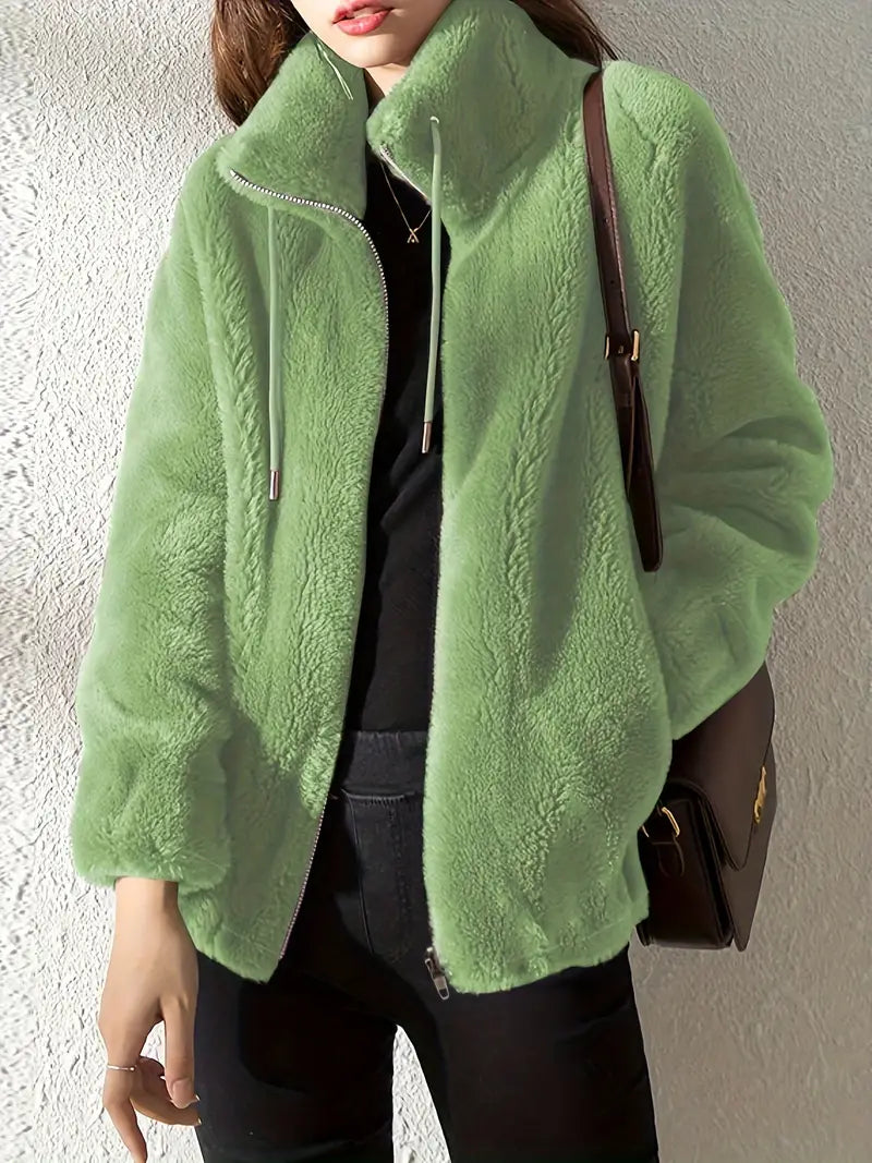 Fashionable women's faux fur coat