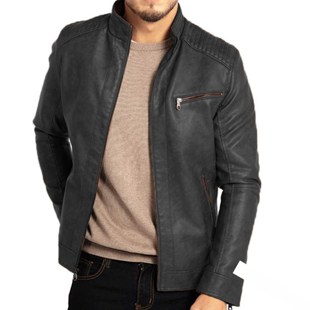 Stylish Leather Jacket Men's Elegant