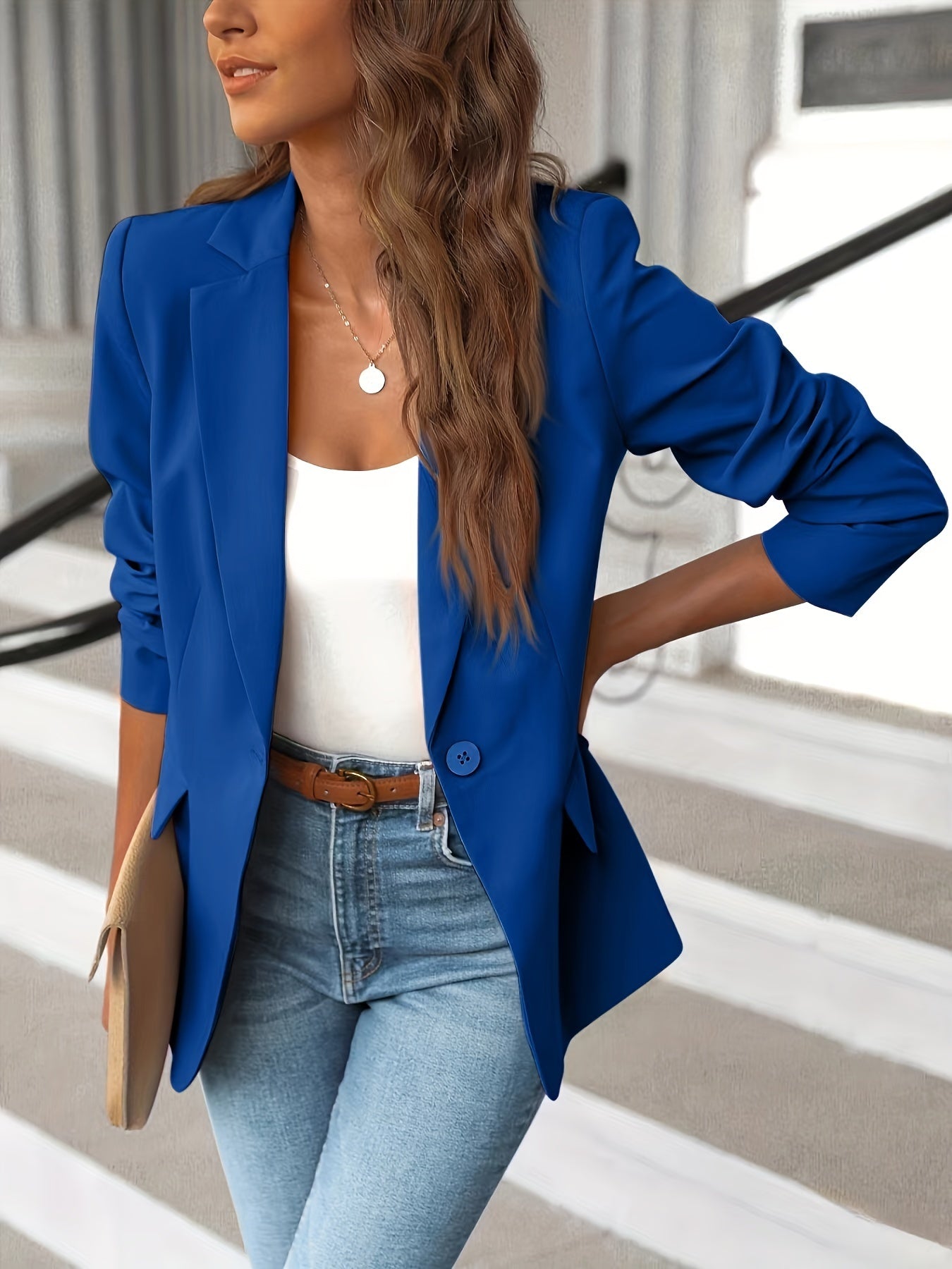 Practical Men's Blazer with Side Pockets