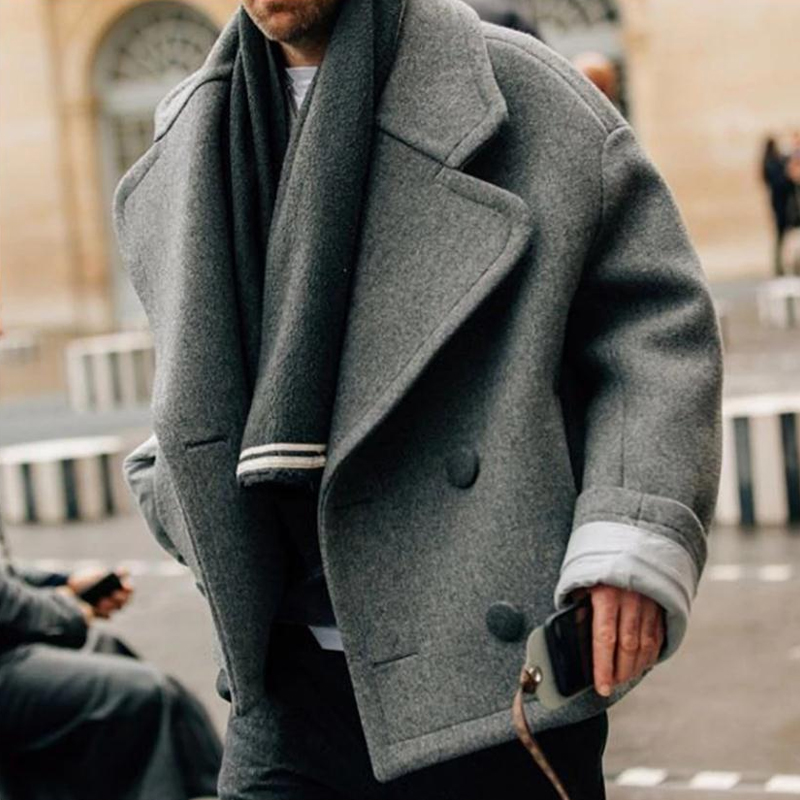 Men's Wool Coat Comfortable Loose Fit