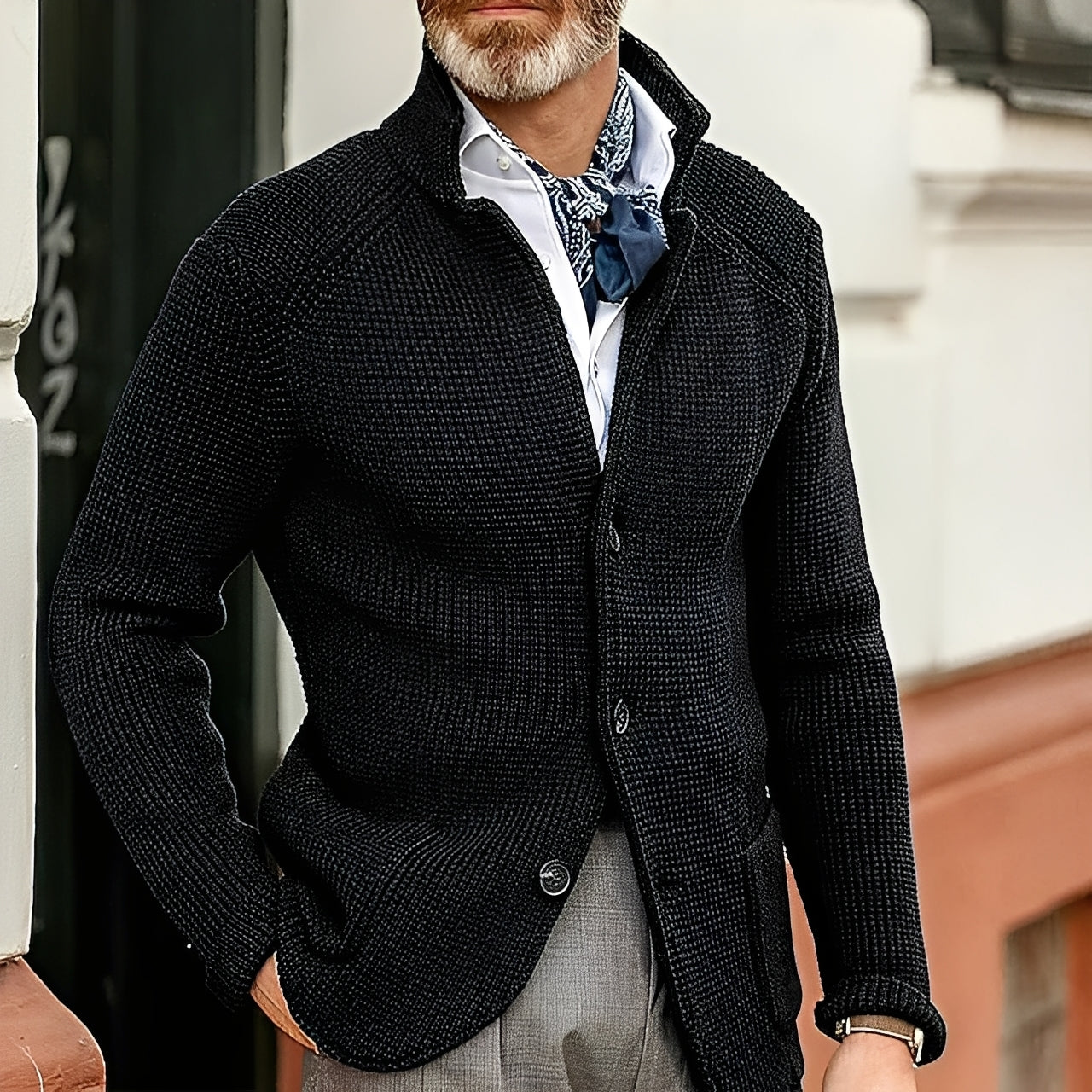 Men's Knitted Cardigan Elegant Modern