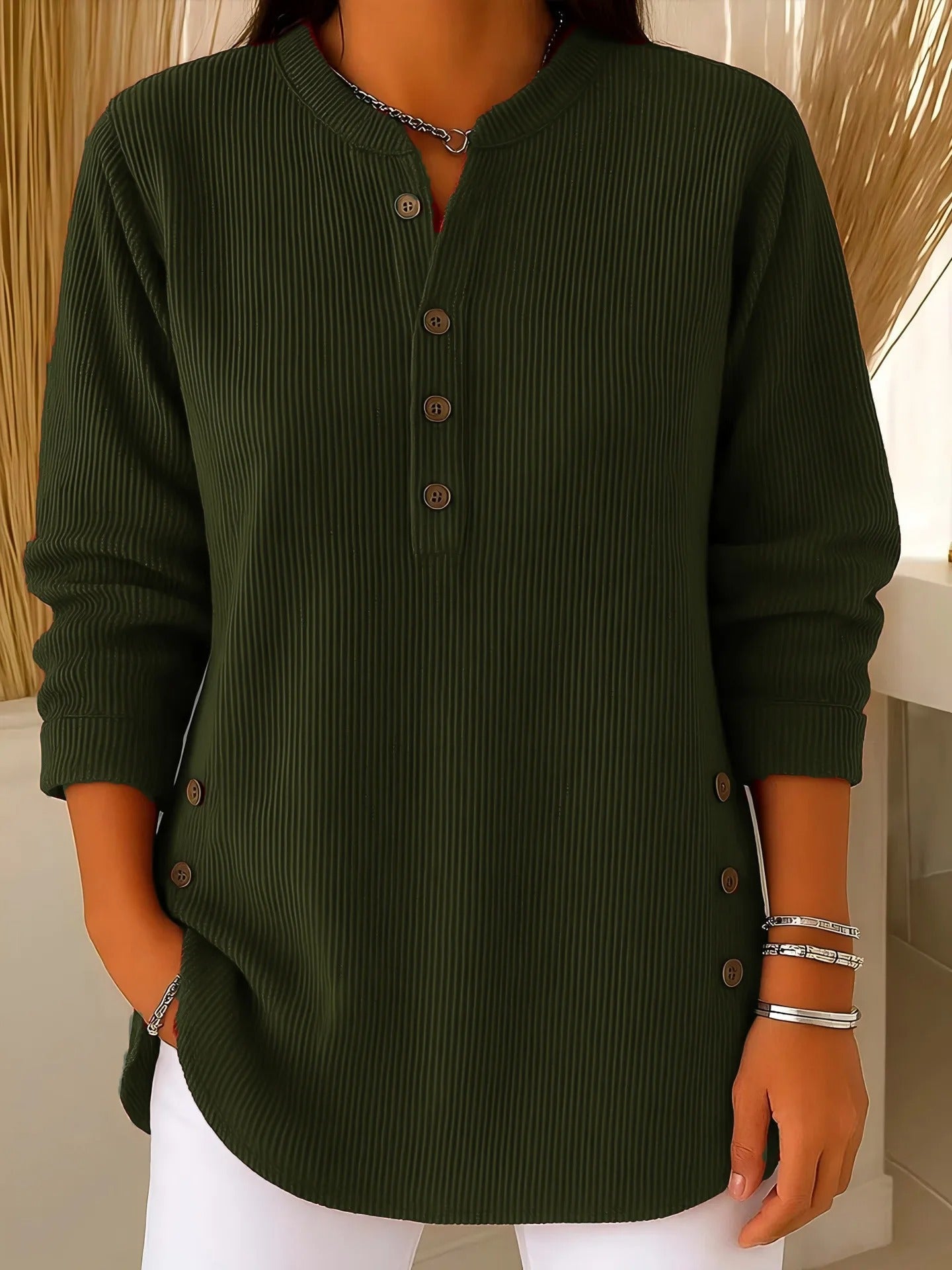 Stylischer Pullover Bequem Modern Knöpfe