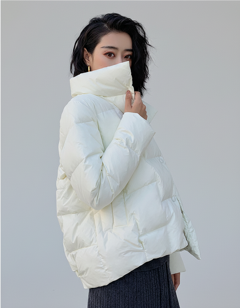 Soft Quilted Jacket Modern Fit Stand-Up Collar