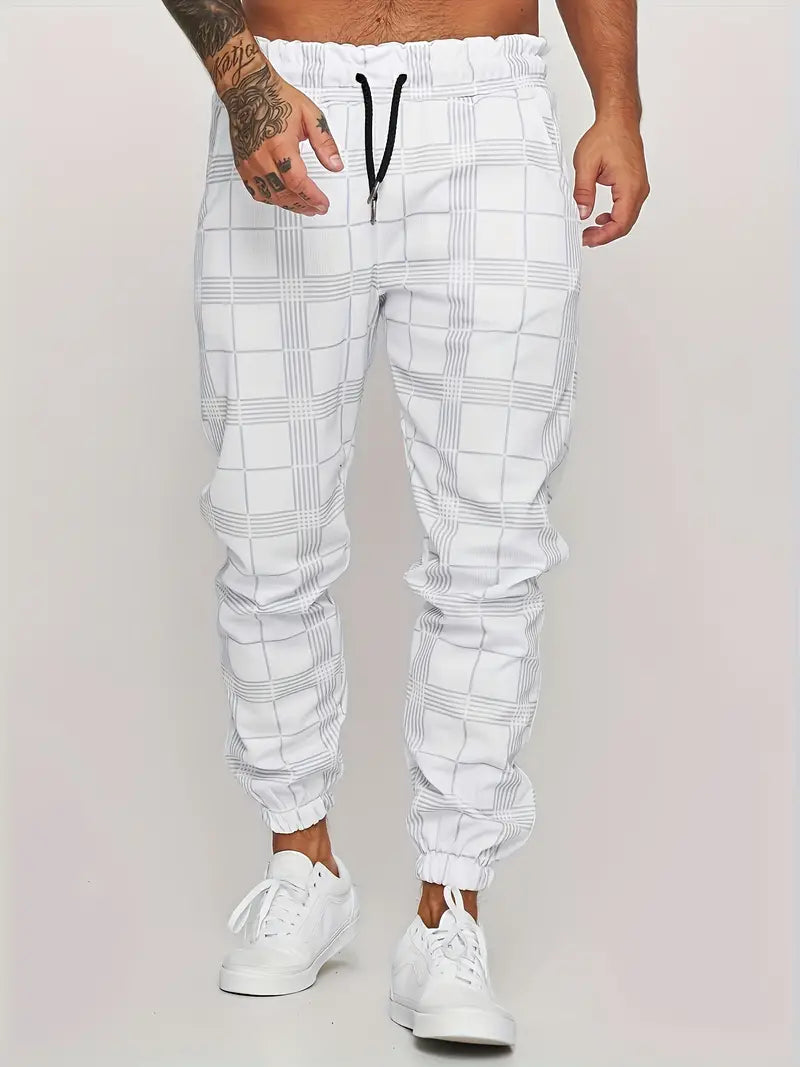 Lässige Karo-Jogginghose Herren Retro-Style