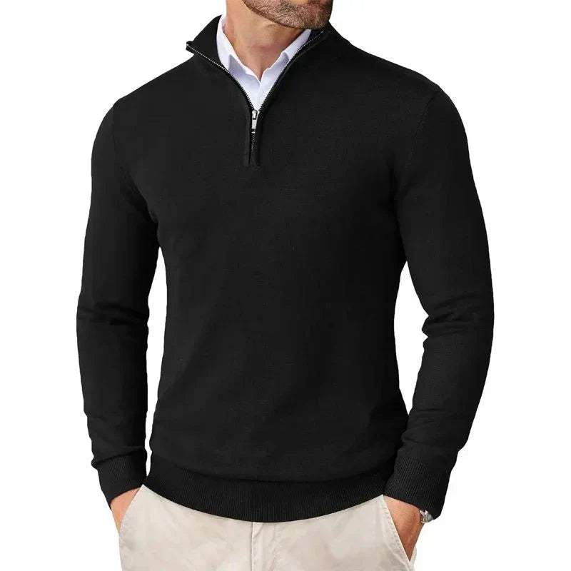 Herren Pullover Modern Halbzip Sweat