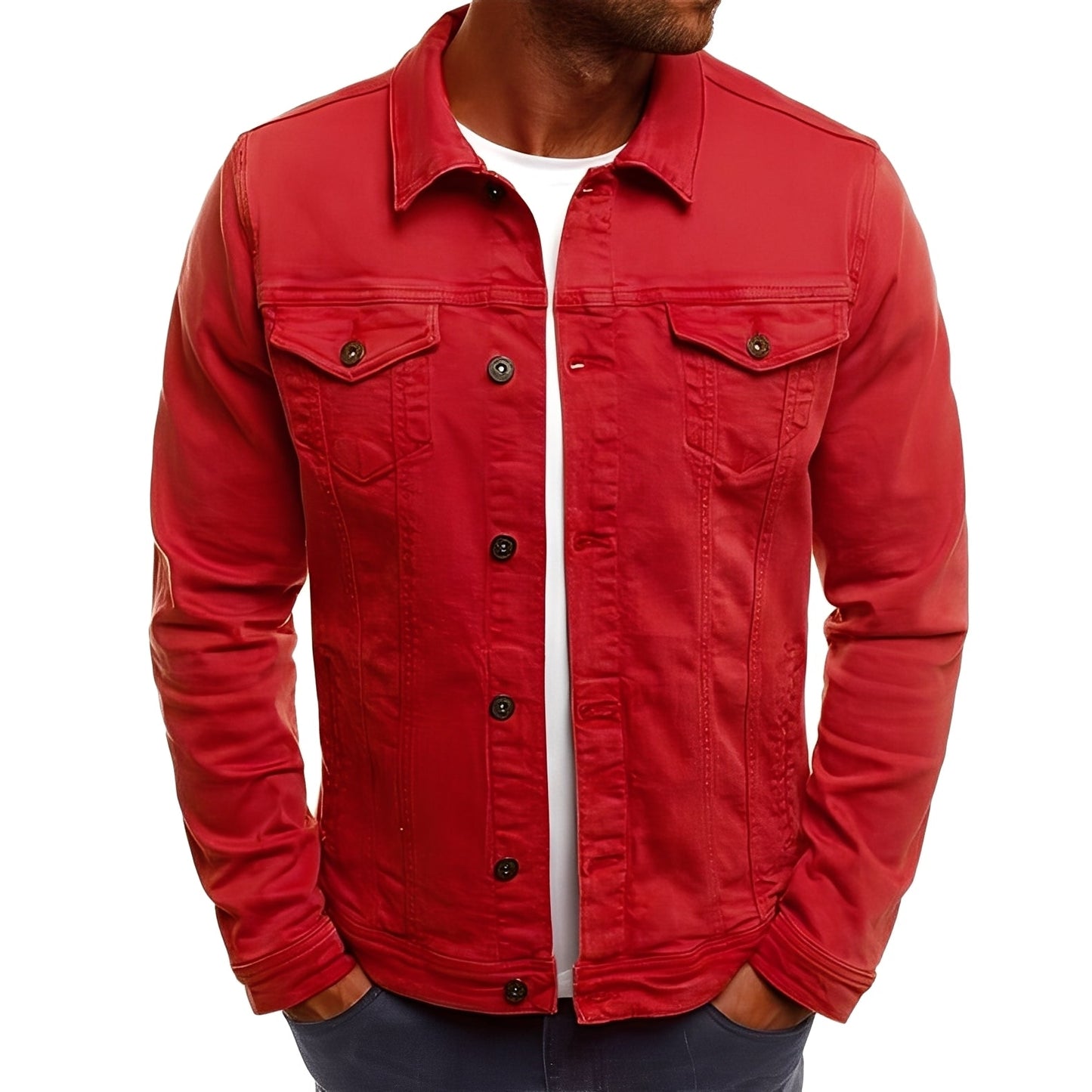 Men's Modern Denim Jacket with Pockets