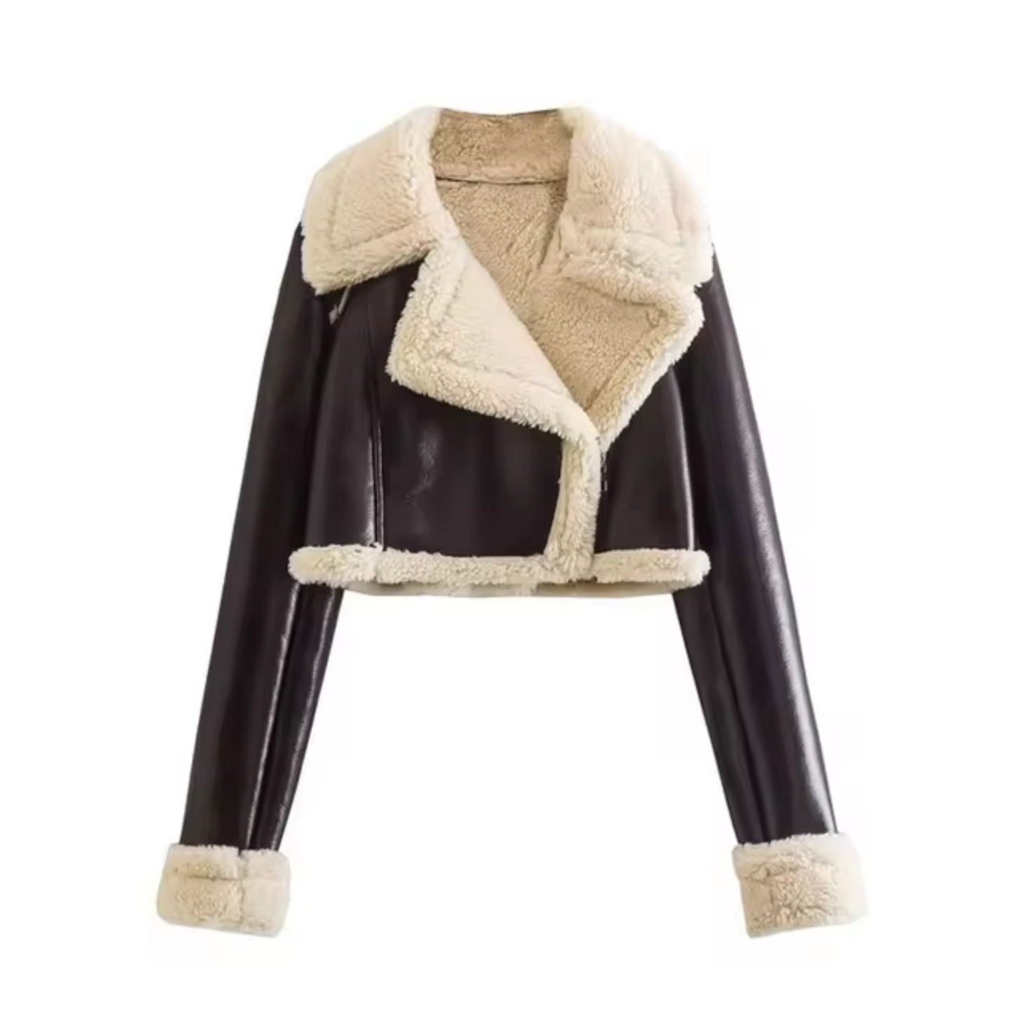 Stylish Women's Short Leather Jacket