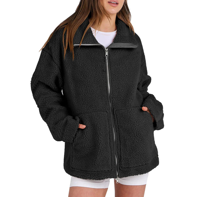 Casual Wool Coat Women Turtleneck Modern