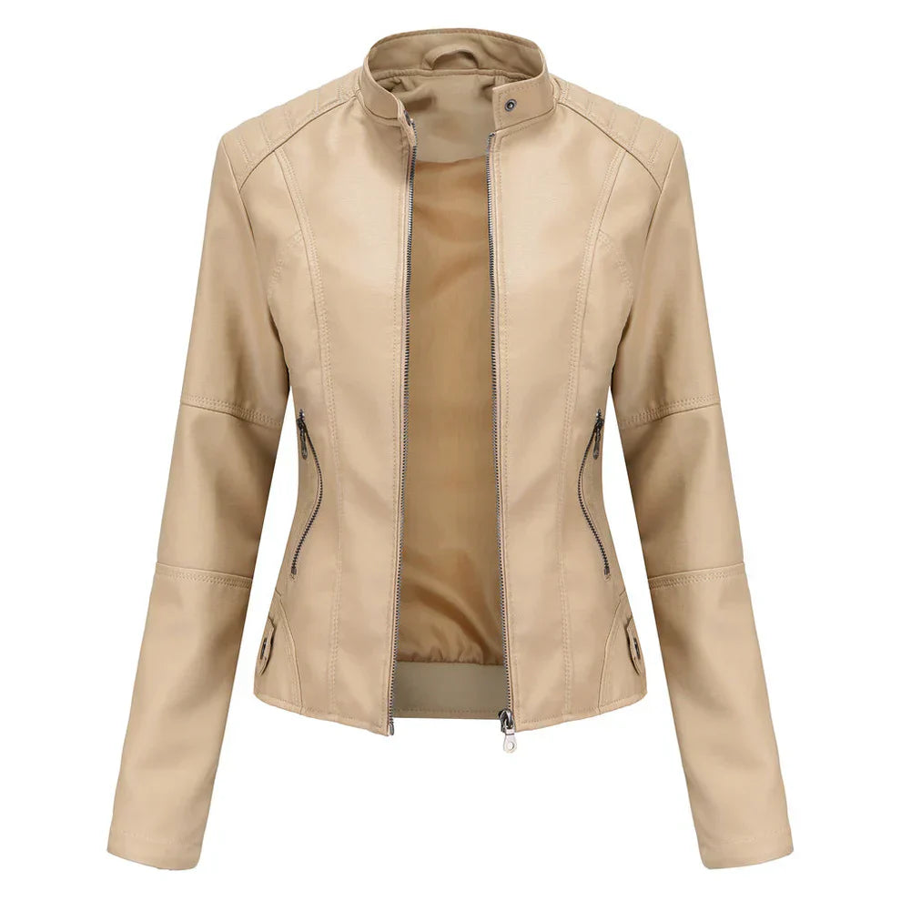 Women's Slim Fit Elegant Leather Jacket