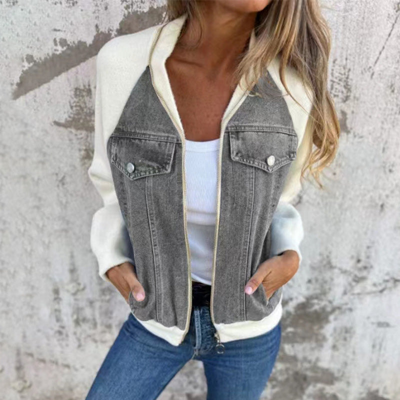 Stylish Women's Denim Jacket Classic Casual