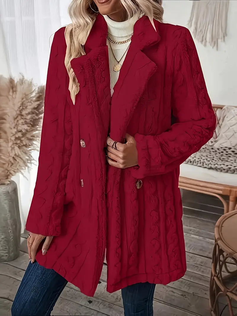 Soft Warm Coat Long-sleeved Plain