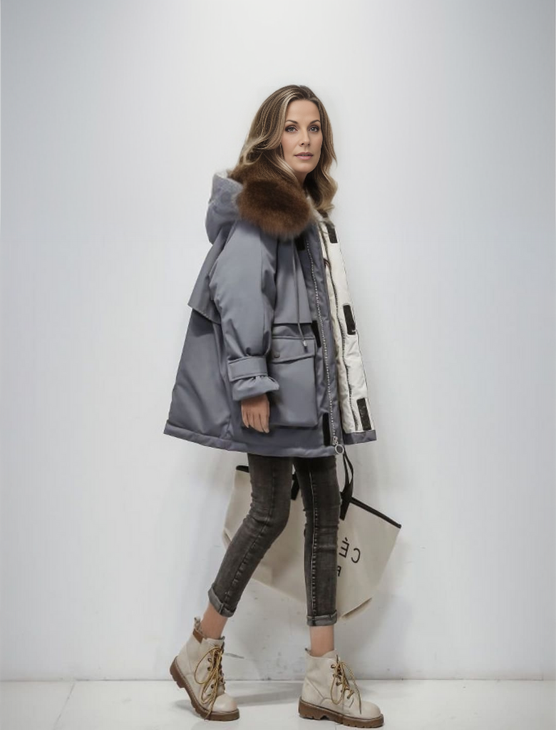 Women's Vegan Fur Winter Parka Eco-Friendly