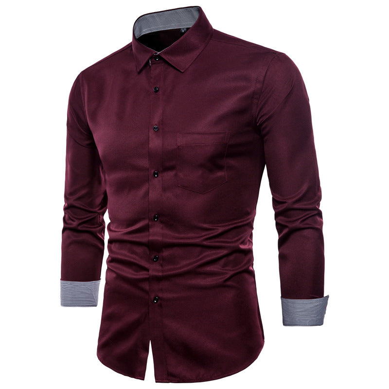 Men's Shirt Slim Fit Modern Satin Quality