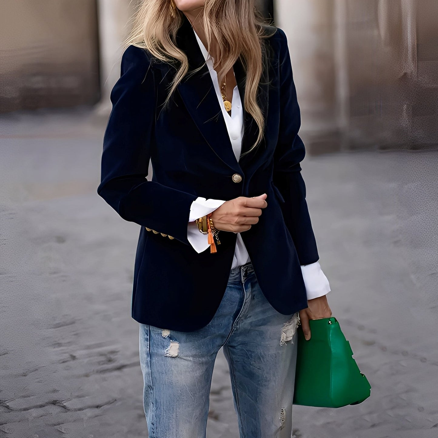 Elegant Velvet Blazer Women Slim