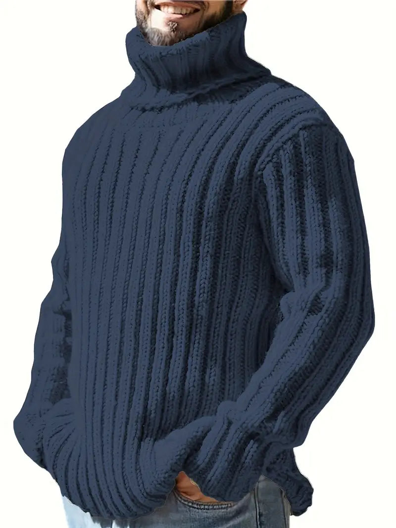 Men's Solid Color Turtleneck Sweater Fashion